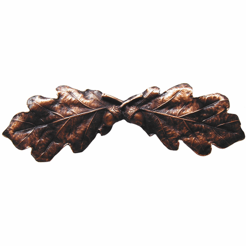 NHP-644-AC Oak Leaf Pull Antique Copper 3" CC 4" x 1-1/4" 7/8" Proj Woodland Collection by Notting Hill