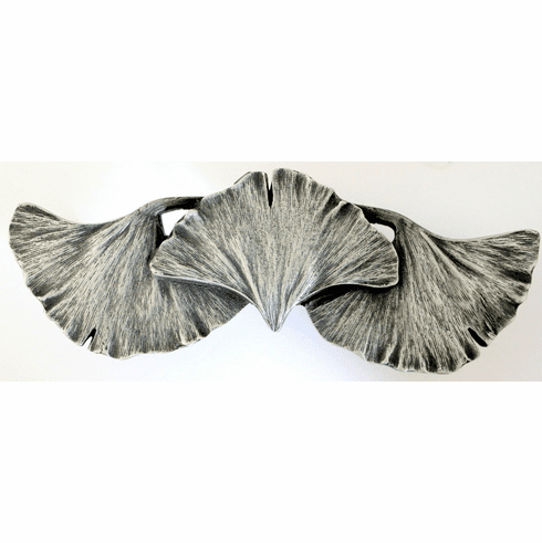 NHP-647-AP Ginkgo Leaf Pull Antique Pewter 3" CC 4-3/8" x 1-5/8" 7/8" Proj Woodland Collection by Notting Hill