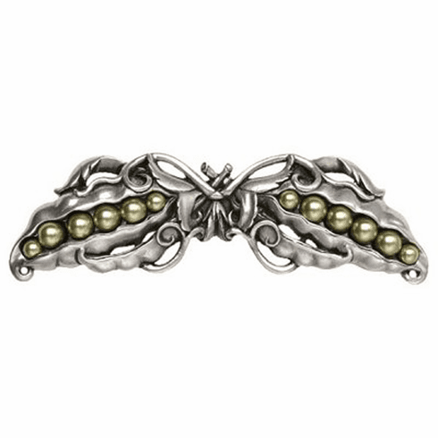 NHP-650-AP Pearly Peapod Pull Antique Pewter 3" CC 5" x 1-1/2" 1-1/8" Proj Kitchen Garden Collection by Notting Hill