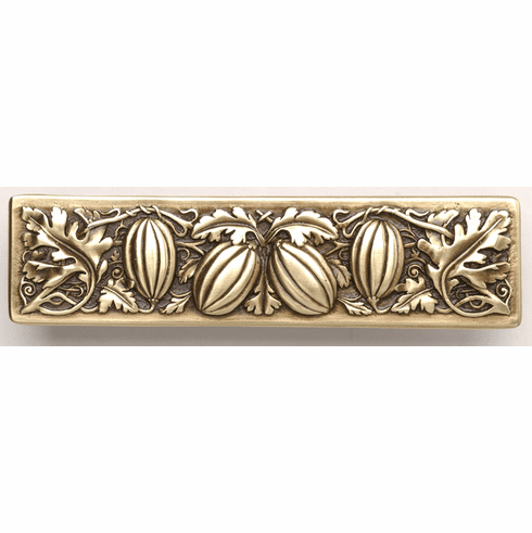 NHP-651-AB Autumn Squash Pull Antique Brass 3" CC 4-7/8" x 1-1/4" 7/8" Proj Kitchen Garden Collection by Notting Hill