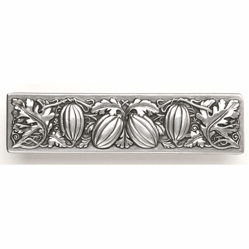 NHP-651-BP Autumn Squash Pull Brilliant Pewter 3" CC 4-7/8" x 1-1/4" 7/8" Proj Kitchen Garden Collection by Notting Hill