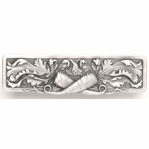 NHP-652-AP Leafy Carrot Pull Antique Pewter 3" CC 4-7/8" x 1-3/8" 7/8" Proj Kitchen Garden Collection by Notting Hill