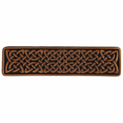 NHP-657-AC Celtic Isles Pull Antique Copper 3" CC 3-7/8" x 1" 7/8" Proj Nouveau Collection by Notting Hill