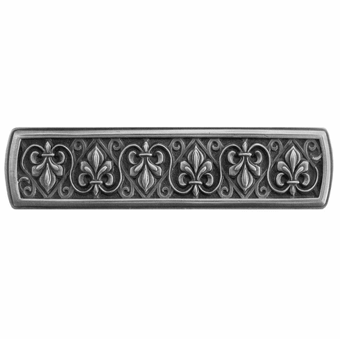 NHP-660-AP Fleur-de-Lis Pull Antique Pewter 3" CC 4" x 1" 7/8" Proj Chateau Collection by Notting Hill