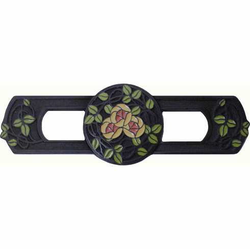 NHP-671-DB-D Delaney's Rose Pull Dark Brass/Yellow Coral Flower 3" CC 3-7/8" x 1-1/4" 7/8" Proj Period Pieces Collection by Notting Hill