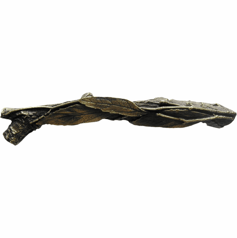 NHP-672-AB-L Leafy Branch Pull Antique Brass (Left side) 3" CC 5" x 7/8" 1-1/8" Proj Woodland Collection by Notting Hill