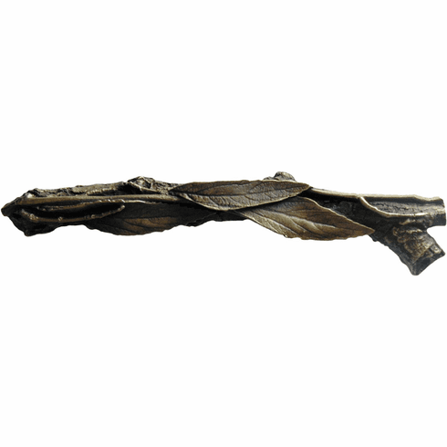 NHP-672-AB-R Leafy Branch Pull Antique Brass (Right side) 3" CC 5" x 7/8" 1-1/8" Proj Woodland Collection by Notting Hill