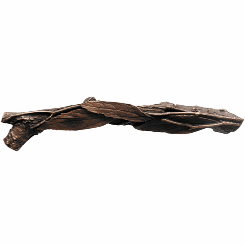NHP-672-AC-L Leafy Branch Pull Antique Copper (Left side) 3" CC 5" x 7/8" 1-1/8" Proj Woodland Collection by Notting Hill
