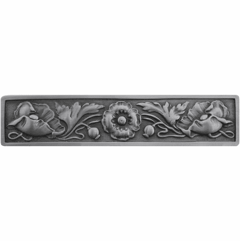NHP-675-AP Poppy Pull Antique Pewter 3" CC 4-7/8" x 1" 7/8" Proj English Garden Collection by Notting Hill