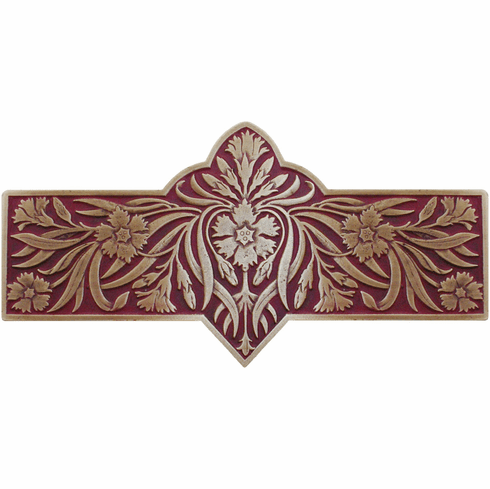 NHP-678-AB-A Dianthus Pull Antique Brass/Cayenne 3" CC 4-3/8" x 2-1/4" 7/8" Proj English Garden Collection by Notting Hill