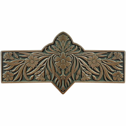 NHP-678-AB-C Dianthus Pull Antique Brass/Sage 3" CC 4-3/8" x 2-1/4" 7/8" Proj English Garden Collection by Notting Hill