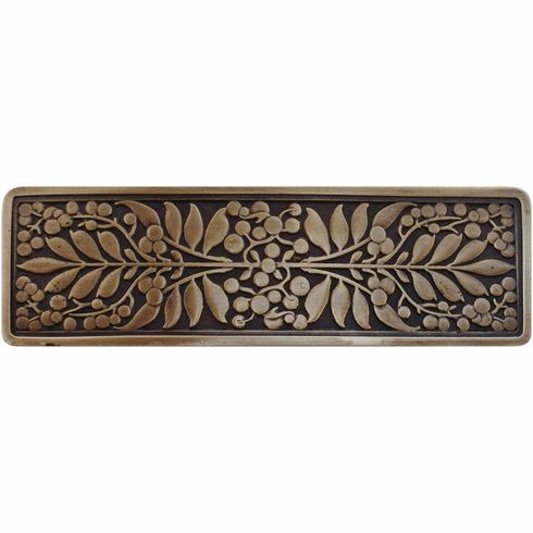 NHP-679-AB Mountain Ash Pull Antique Brass 3" CC 4-3/8" x 1-3/8" 7/8" Proj English Garden Collection by Notting Hill