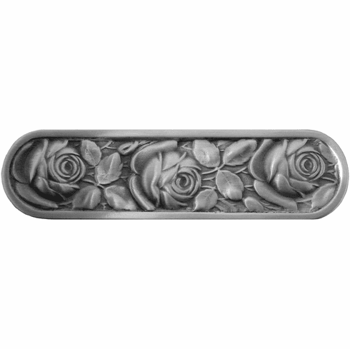 NHP-680-AP McKenna's Rose Pull Antique Pewter 3" CC 4-3/8" x 1-1/4" 7/8" Proj English Garden Collection by Notting Hill