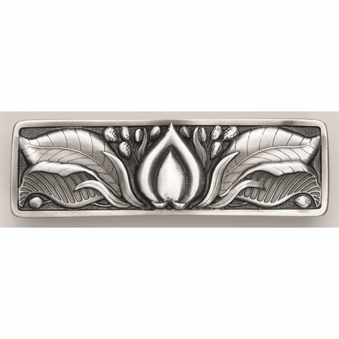NHP-681-AP Hope Blossom Pull Antique Pewter 3" CC 4-1/8" x 1-3/8" 7/8" Proj Nouveau Collection by Notting Hill