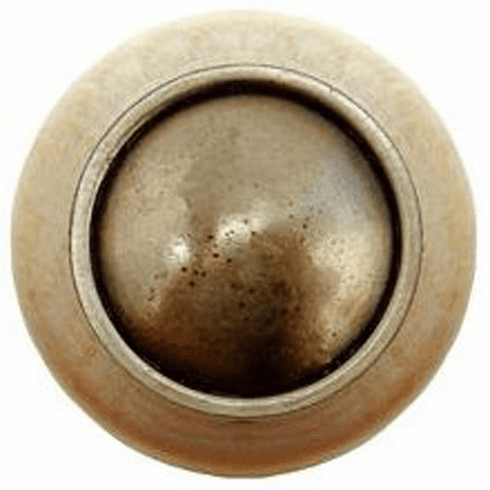 NHW-761N-AB Plain Dome Wood Knob in Antique Brass/Natural wood finish 1-1/2" Dia 1-1/8" Proj Classic Collection by Notting Hill