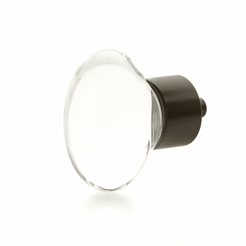 Schaub 60-10B City Lights, Oval Glass Knob with brass base in Oil Rubbed Bronze