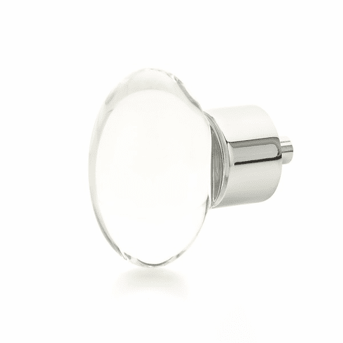 Schaub 60-26 City Lights, Oval Glass Knob with brass base in Polished Chrome