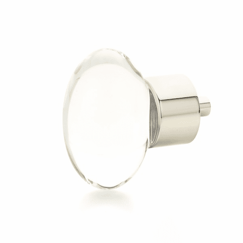 Schaub 60-PN City Lights, Oval Glass Knob with brass base in Polished Nickel