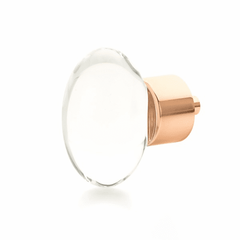 Schaub 60-PRG City Lights, Oval Glass Knob with brass base in Polished Rose Gold