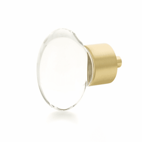 Schaub 60-SB City Lights, Oval Glass Knob with brass base in Satin Brass