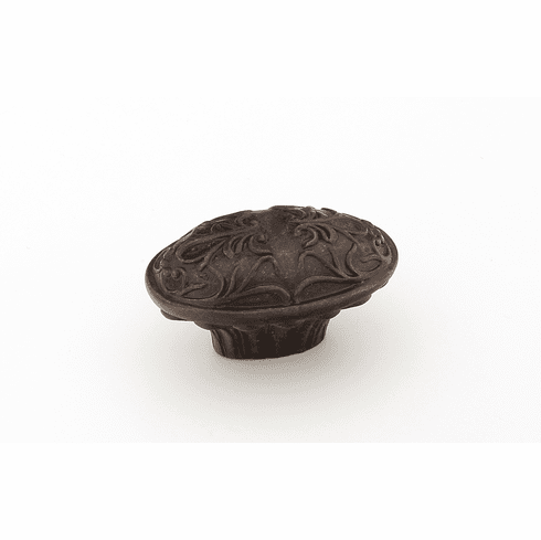 Schaub 993-DG Cantata, Oval Knob, 5/8" cc Scrolled designs with Petals on base in Dark Glaze Finish