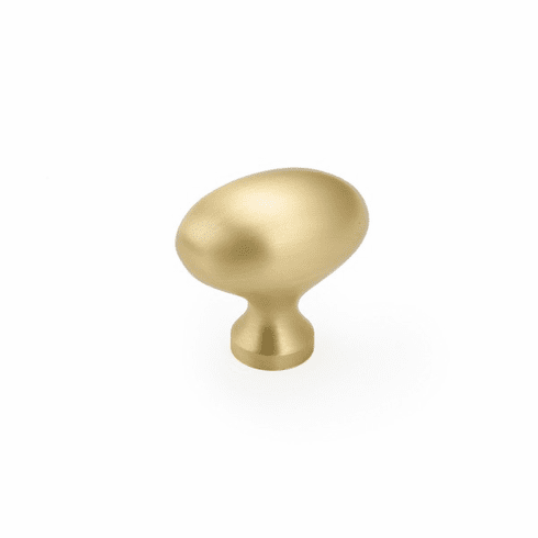 Schaub 719-SB Country, Knob, Oval, Satin Brass, 1-3/8" dia
