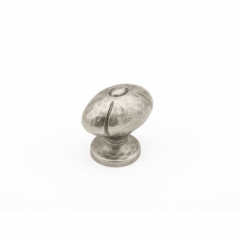 Schaub 252-VN Siena, Knob, Oval, Vibra Nickel, 1-1/4" dia
