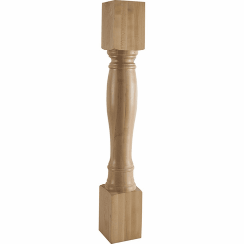 Hardware Resources P1-5-36WB 5" x 5" x 35-1/2" Turned Wood Post  Species: White Birch