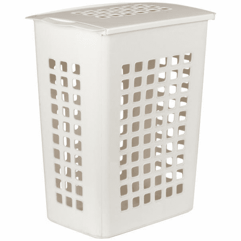 Hardware Resources PH-63W Plastic Laundry Hamper with Lid