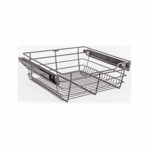 Hardware Resources POB1-14176ORB Closet Pullout Basket 14"D x 17"W x 6"H.  Heavy Duty Wire Construction and 100 lb Rated Slides.  Easily Installs in 32 m