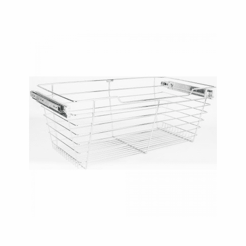 Hardware Resources POB1-142311CH Closet Pullout Basket 14"D x 23"W x 11"H.  Heavy Duty Wire Construction and 100 lb Rated Slides.  Easily Installs in 32