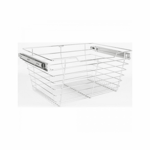 Hardware Resources POB1-142911CH Closet Pullout Basket 14"D x 29"W x 11"H.  Heavy Duty Wire Construction and 100 lb Rated Slides.  Easily Installs in 32