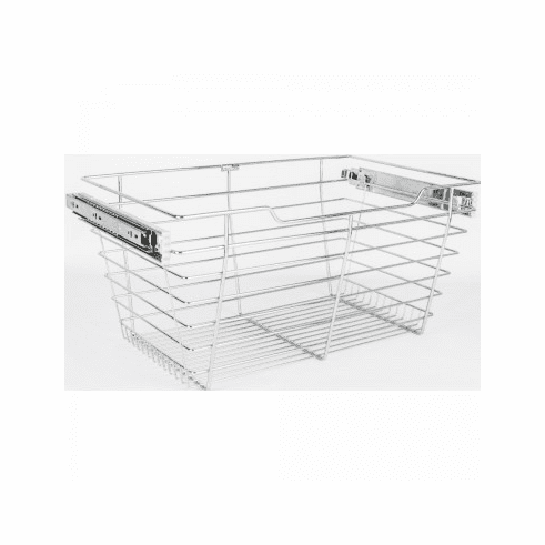 Hardware Resources POB1-162311CH Closet Pullout Basket 16"D x 23"W x 11"H.  Heavy Duty Wire Construction and 100 lb Rated Slides.  Easily Installs in 32