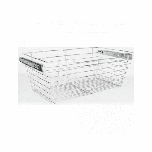 Hardware Resources POB1-162911CH Closet Pullout Basket 16"D x 29"W x 11"H.  Heavy Duty Wire Construction and 100 lb Rated Slides.  Easily Installs in 32
