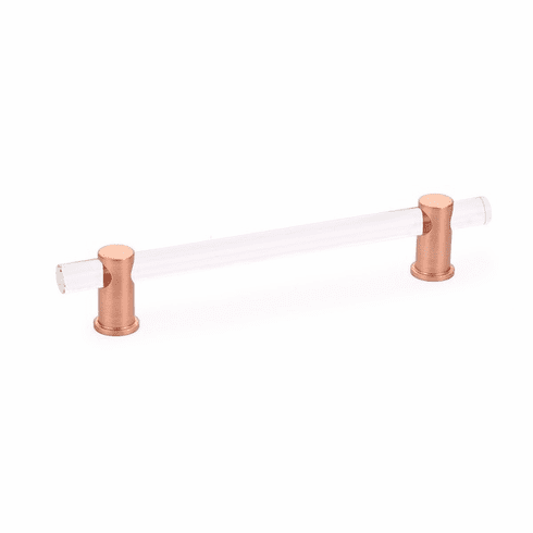 Schaub 406-BRG Lumiere, adjustable acrylic bar pull, 6" cc, with Brushed Rose Gold stems