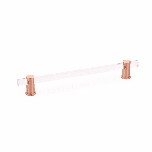 Schaub 408-BRG Lumiere, adjustable acrylic bar pull, 8" cc, with Brushed Rose Gold stems
