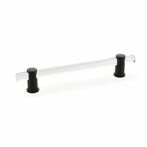Schaub 406-MB Lumiere, adjustable acrylic bar pull, 6" cc, with Matte Black stems