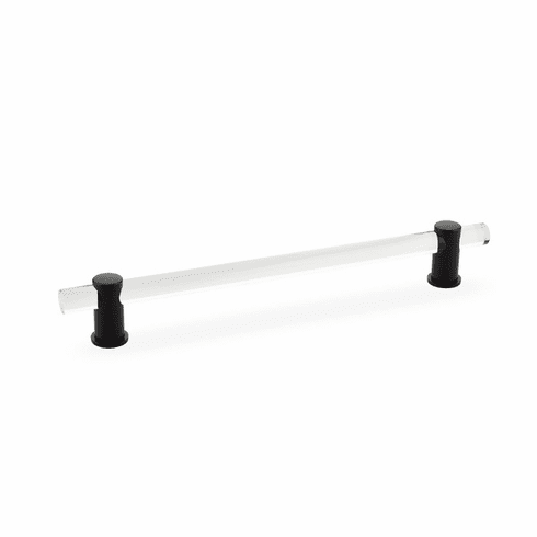 Schaub 408-MB Lumiere, adjustable acrylic bar pull, 8" cc, with Matte Black stems