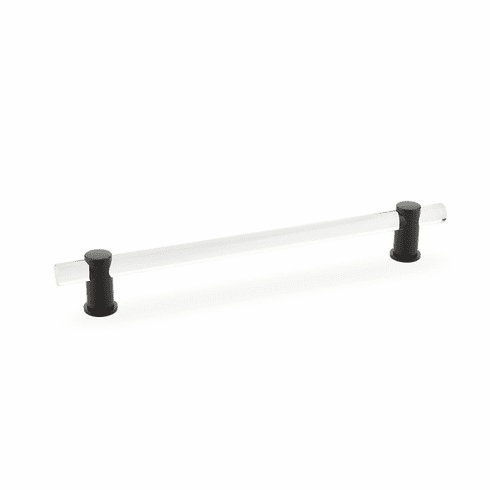 Schaub 408-10B Lumiere, adjustable acrylic bar pull, 8" cc, with Oil Rubbed Bronze stems