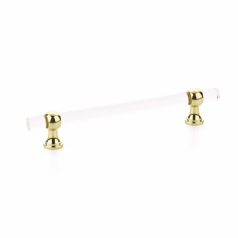 Schaub 416-03 Lumiere Transitional, Adjustable acrylic bar pull, 6" cc, with Polished Brass stems