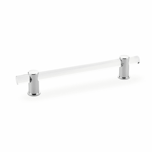 Schaub 406-26 Lumiere, adjustable acrylic bar pull, 6" cc, with Polished Chrome stems