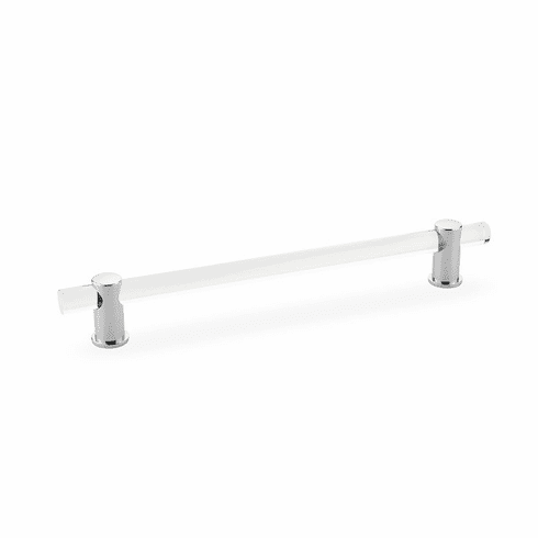 Schaub 408-26 Lumiere, adjustable acrylic bar pull, 8" cc, with Polished Chrome stems