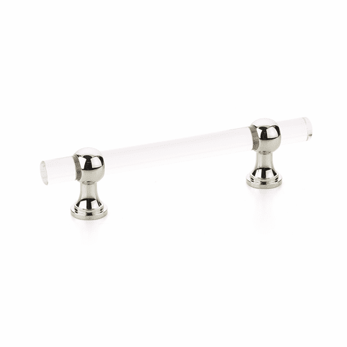 Schaub 414-PN Lumiere Transitional, Adjustable acrylic bar pull, 4" cc, with Polished Nickel stems