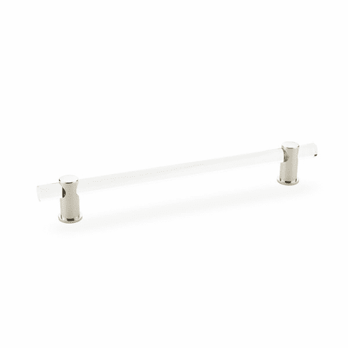 Schaub 408-PN Lumiere, adjustable acrylic bar pull, 8" cc, with Polished Nickel stems