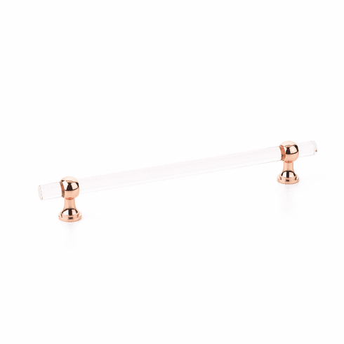 Schaub 418-PRG Lumiere Transitional, Acrylic bar pull, 8" cc, with Polished Rose Gold stems