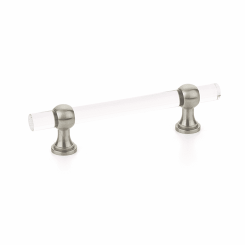 Schaub 414-15 Lumiere Transitional, Adjustable acrylic bar pull, 4" cc, with Satin Nickel stems