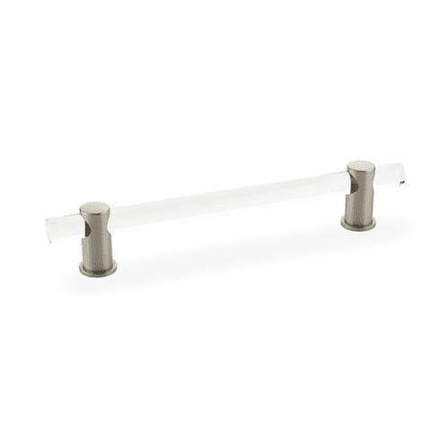 Schaub 406-15 Lumiere, adjustable acrylic bar pull, 6" cc, with Satin Nickel stems
