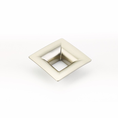 Schaub 440-15 Finestrino, Flared Square Pull, Satin Nickel, 1-1/4" cc