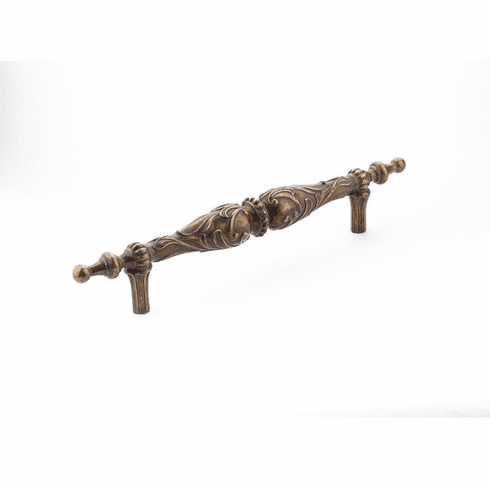 Schaub 997-MBR Cantata Pull, 8" cc in Monticello Brass Finish, with beading and scrolls