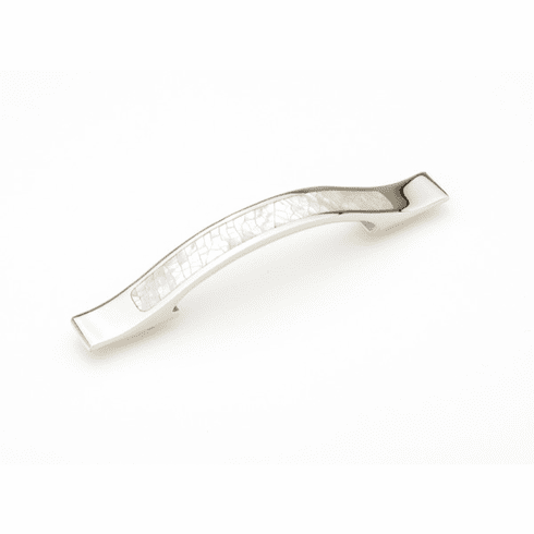 Schaub 858-MOP-PN Mother of Pearl,Rectangle Pull,4" cc with White Mother of Pearl inlay on Polished Nickel